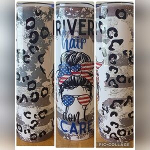 Leopard Print 20oz Tumbler with Patriotic Design